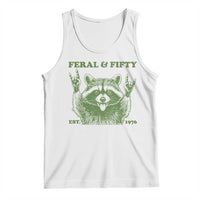 Raccoon 50th Birthday Tank Top Funny Feral And Fifty Vintage 1976 50 Year Old Gift