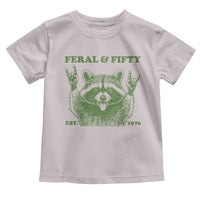 Raccoon 50th Birthday Toddler T Shirt Funny Feral And Fifty Vintage 1976 50 Year Old Gift