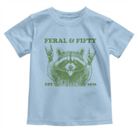 Raccoon 50th Birthday Toddler T Shirt Funny Feral And Fifty Vintage 1976 50 Year Old Gift