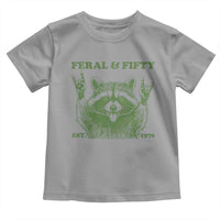 Raccoon 50th Birthday Toddler T Shirt Funny Feral And Fifty Vintage 1976 50 Year Old Gift