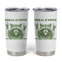 Raccoon 50th Birthday Tumbler Cup Funny Feral And Fifty Vintage 1976 50 Year Old Gift