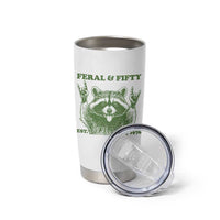 Raccoon 50th Birthday Tumbler Cup Funny Feral And Fifty Vintage 1976 50 Year Old Gift