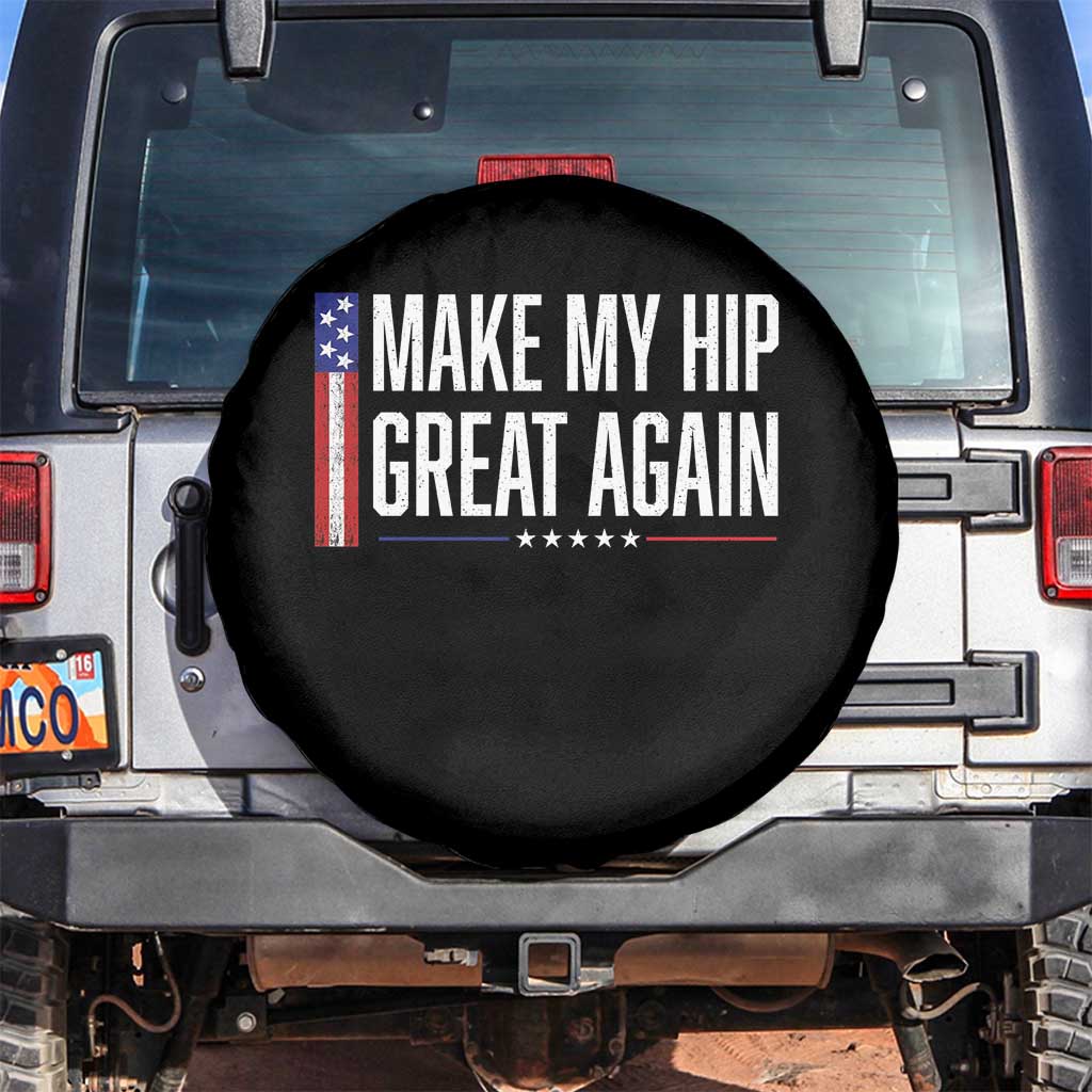 Make My Hip Great Again Funny Broken Hip Surgery Recovery Spare Tire Cover Vintage USA Flag Patriotic