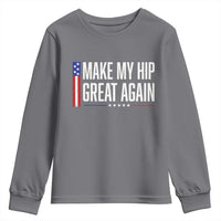 Make My Hip Great Again Funny Broken Hip Surgery Recovery Youth Sweatshirt Vintage USA Flag Patriotic