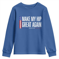 Make My Hip Great Again Funny Broken Hip Surgery Recovery Youth Sweatshirt Vintage USA Flag Patriotic