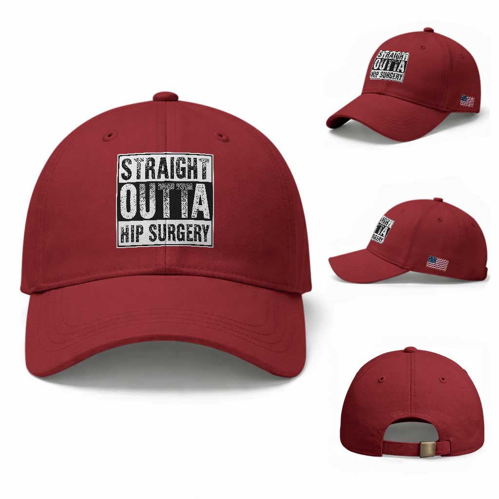 Hip Replacement Recovery Baseball Cap Straight Outta Hip Surgery Get Well