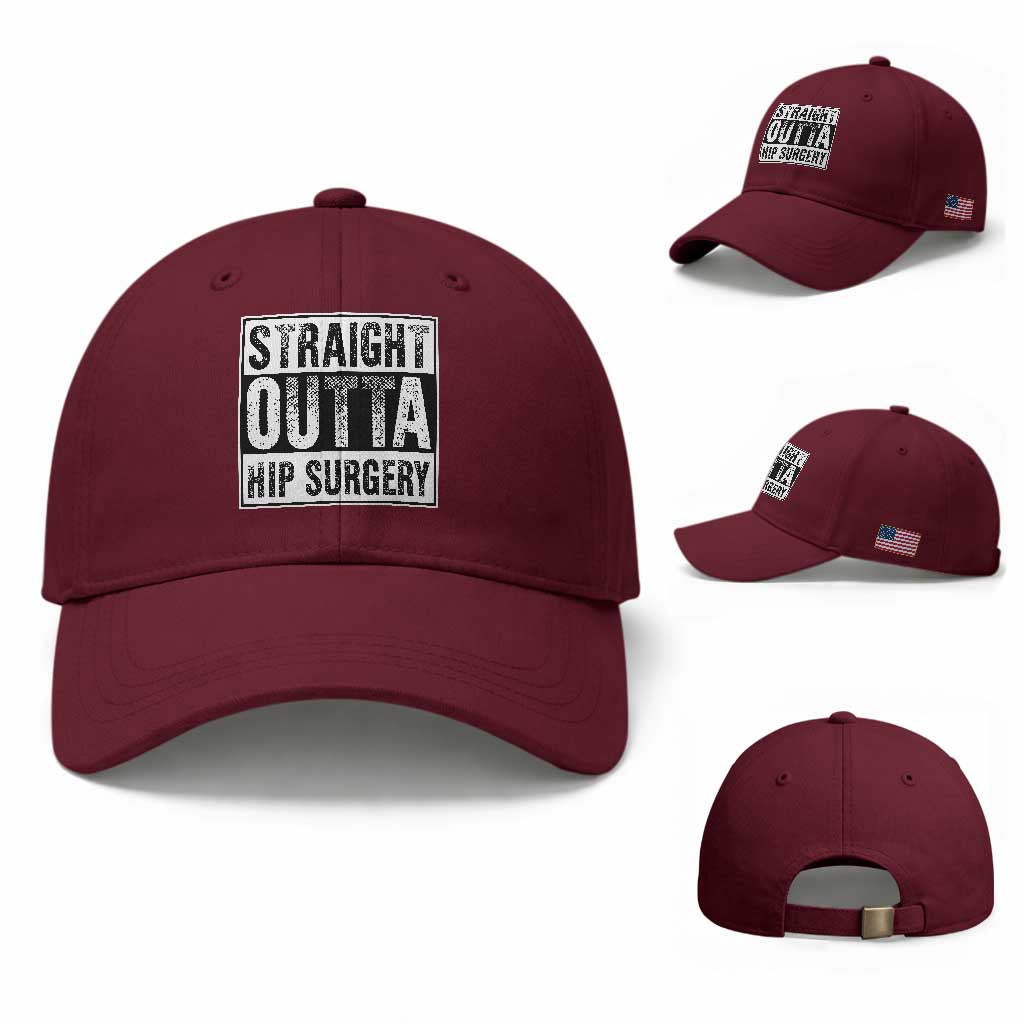 Hip Replacement Recovery Baseball Cap Straight Outta Hip Surgery Get Well