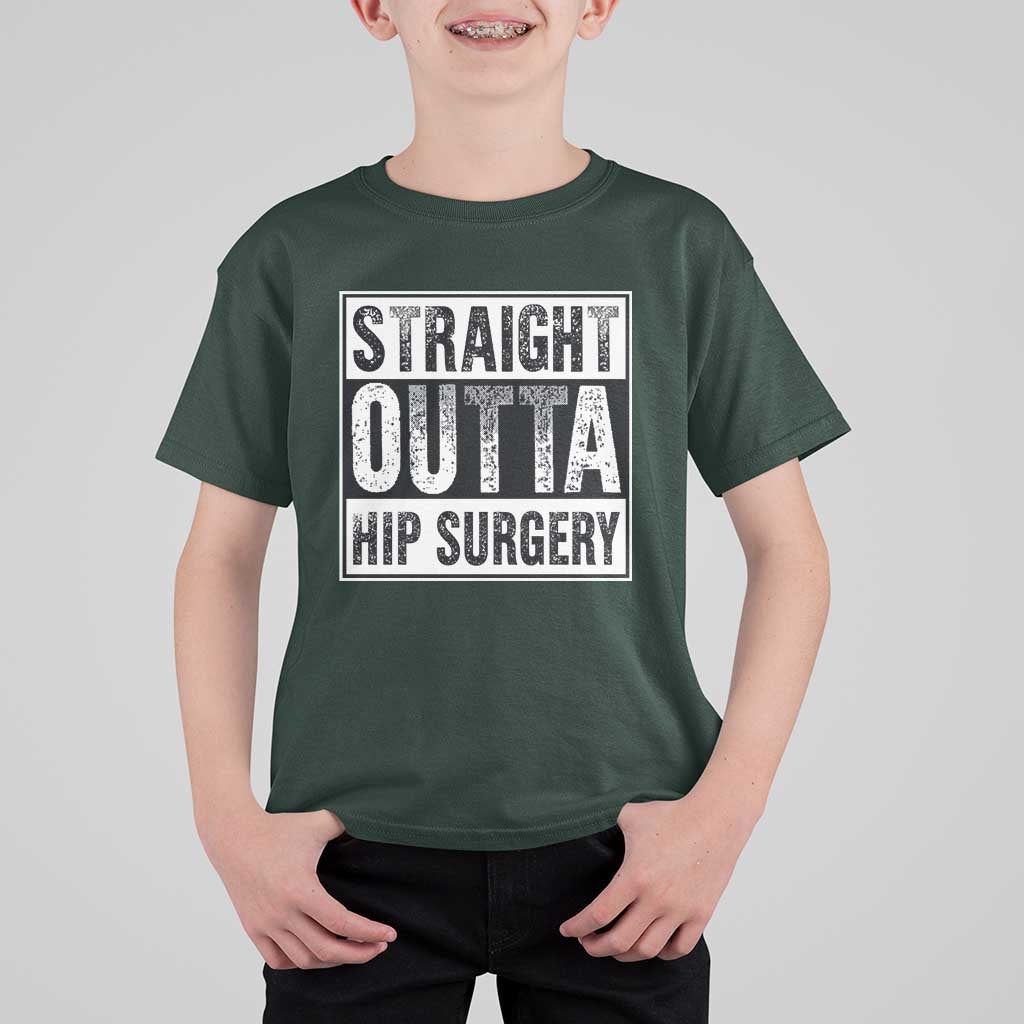 Hip Replacement Recovery T Shirt For Kid Straight Outta Hip Surgery Get Well