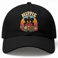 Hip Replacement Recovery Baseball Cap Hippie 70s Retro Sunset Floral Anatomy Graphic
