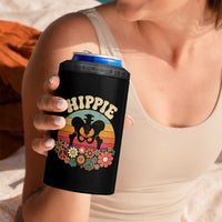 Hip Replacement Recovery 4 in 1 Can Cooler Tumbler Hippie 70s Retro Sunset Floral Anatomy Graphic