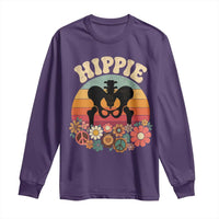 Hip Replacement Recovery Long Sleeve Shirt Hippie 70s Retro Sunset Floral Anatomy Graphic
