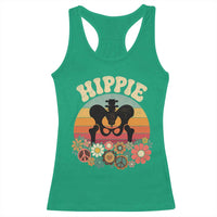 Hip Replacement Recovery Racerback Tank Top Hippie 70s Retro Sunset Floral Anatomy Graphic