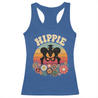 Hip Replacement Recovery Racerback Tank Top Hippie 70s Retro Sunset Floral Anatomy Graphic