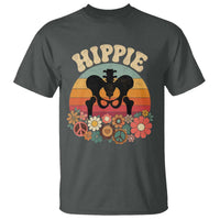 Hip Replacement Recovery T Shirt Hippie 70s Retro Sunset Floral Anatomy Graphic