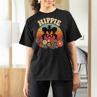 Hip Replacement Recovery T Shirt For Women Hippie 70s Retro Sunset Floral Anatomy Graphic