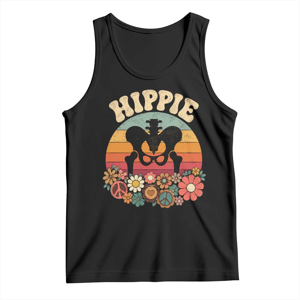 Hip Replacement Recovery Tank Top Hippie 70s Retro Sunset Floral Anatomy Graphic