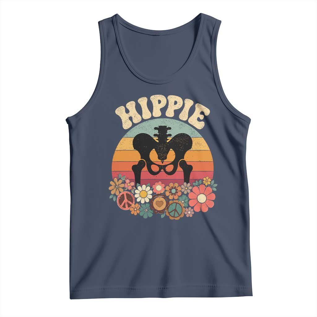 Hip Replacement Recovery Tank Top Hippie 70s Retro Sunset Floral Anatomy Graphic