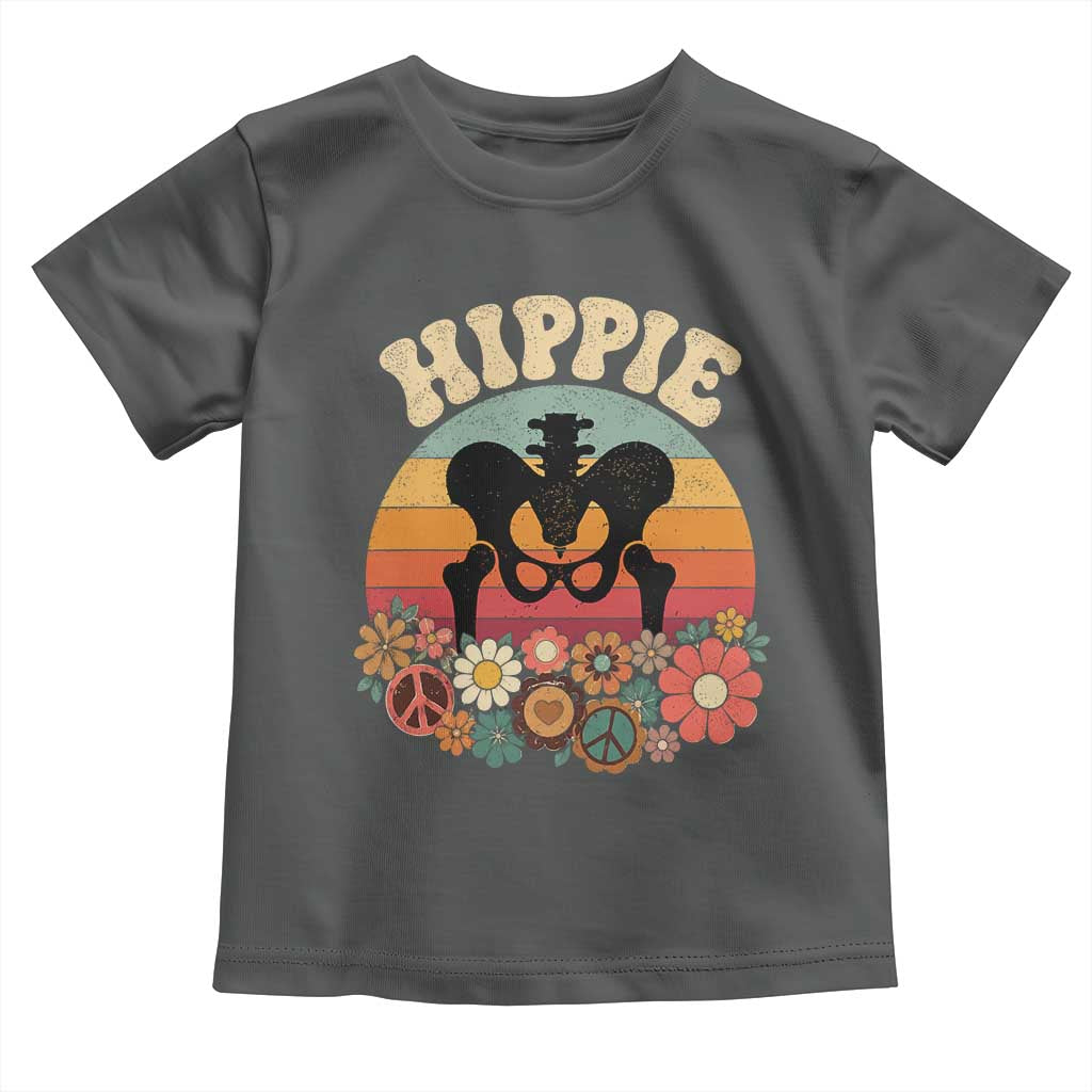 Hip Replacement Recovery Toddler T Shirt Hippie 70s Retro Sunset Floral Anatomy Graphic