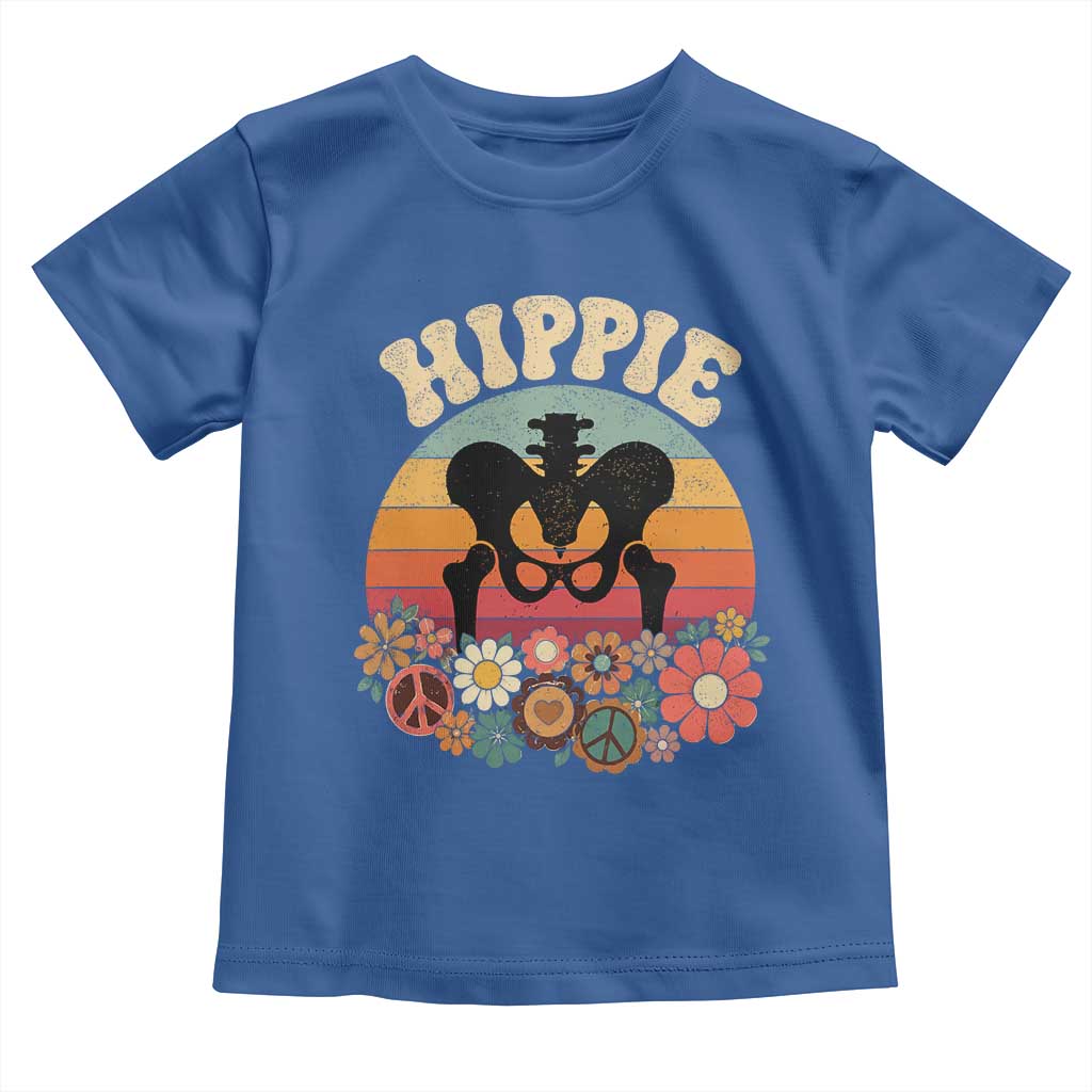 Hip Replacement Recovery Toddler T Shirt Hippie 70s Retro Sunset Floral Anatomy Graphic