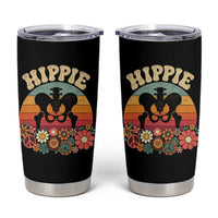 Hip Replacement Recovery Tumbler Cup Hippie 70s Retro Sunset Floral Anatomy Graphic