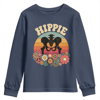 Hip Replacement Recovery Youth Sweatshirt Hippie 70s Retro Sunset Floral Anatomy Graphic