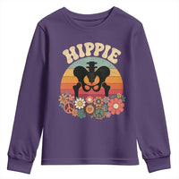 Hip Replacement Recovery Youth Sweatshirt Hippie 70s Retro Sunset Floral Anatomy Graphic