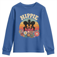 Hip Replacement Recovery Youth Sweatshirt Hippie 70s Retro Sunset Floral Anatomy Graphic