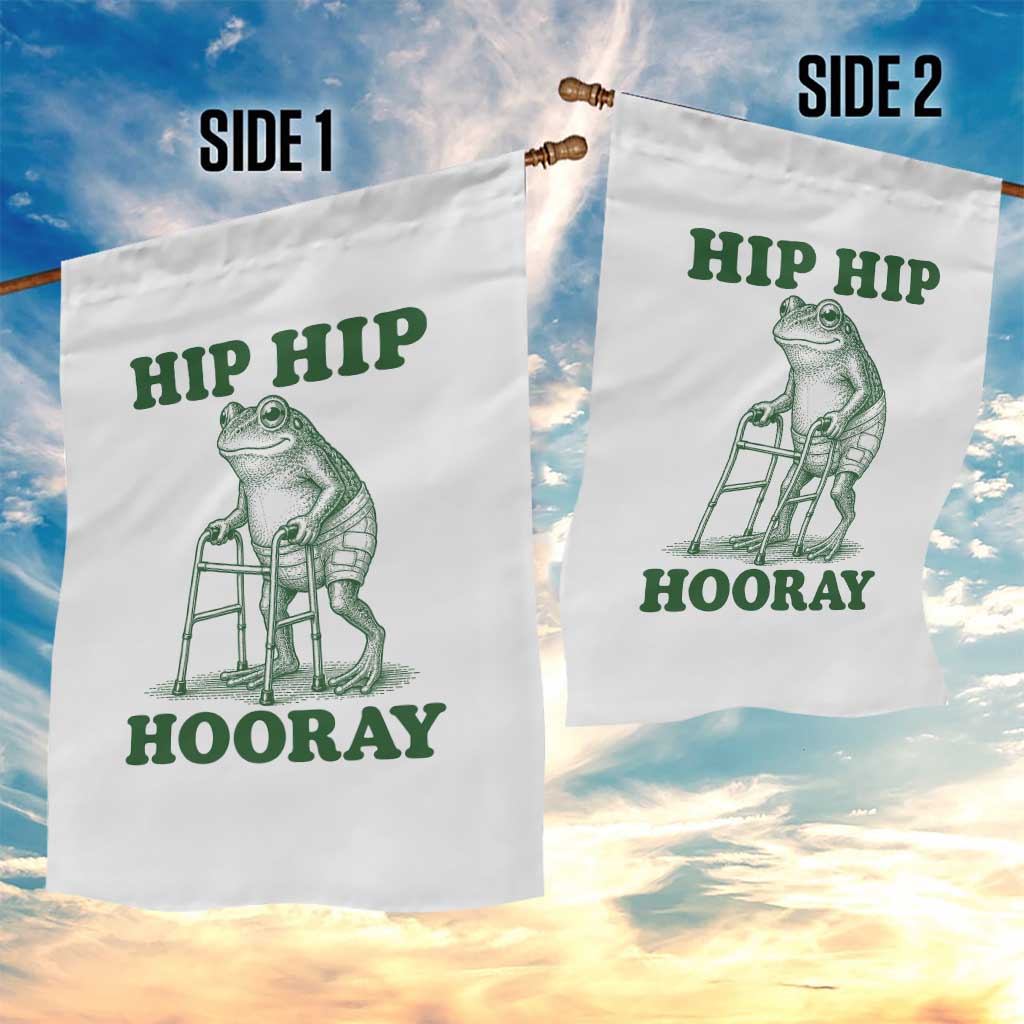 Funny Frog Hip Surgery Recovery Graphic Garden Flag Get Well Soon Gifts