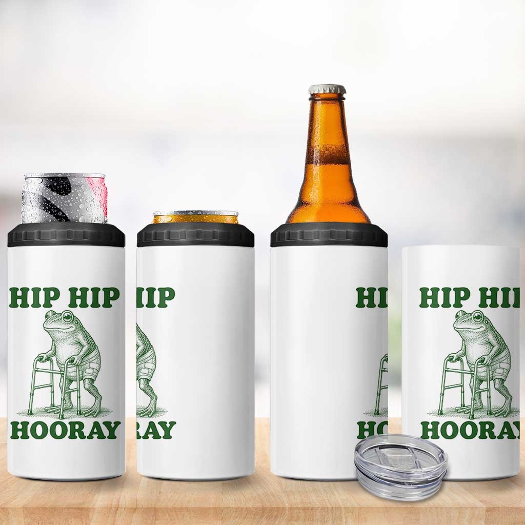 Funny Frog Hip Surgery Recovery Graphic 4 in 1 Can Cooler Tumbler Get Well Soon Gifts