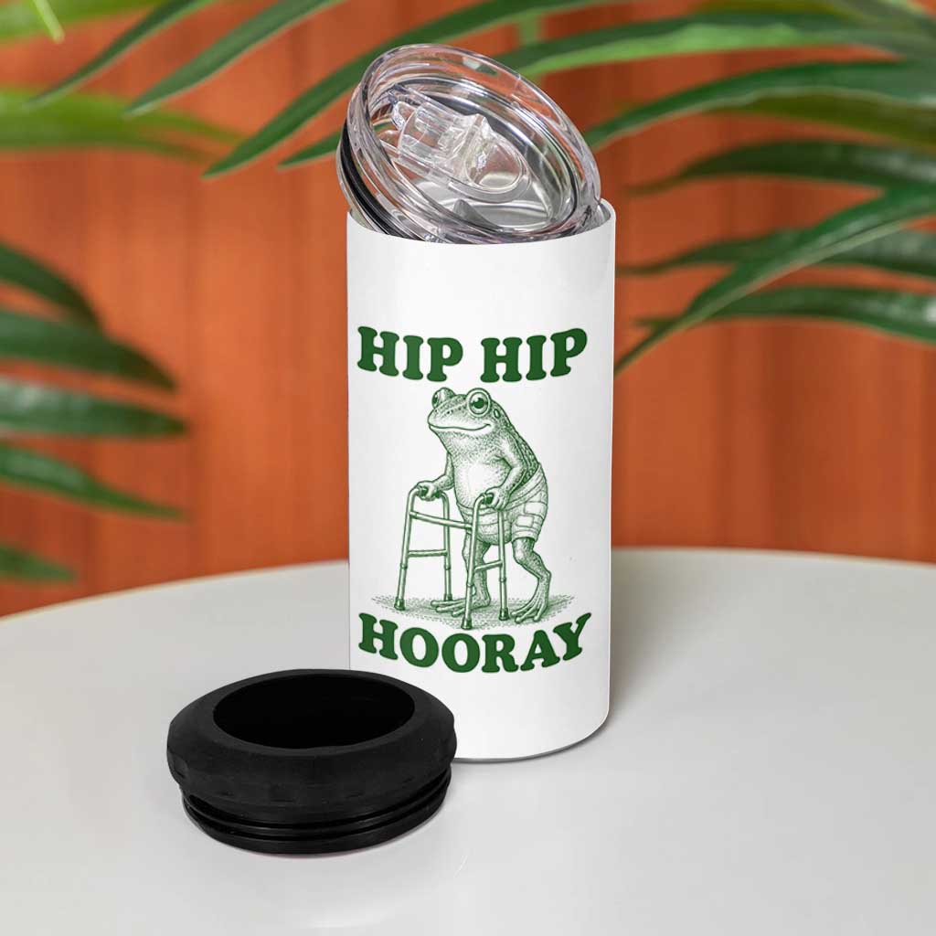 Funny Frog Hip Surgery Recovery Graphic 4 in 1 Can Cooler Tumbler Get Well Soon Gifts