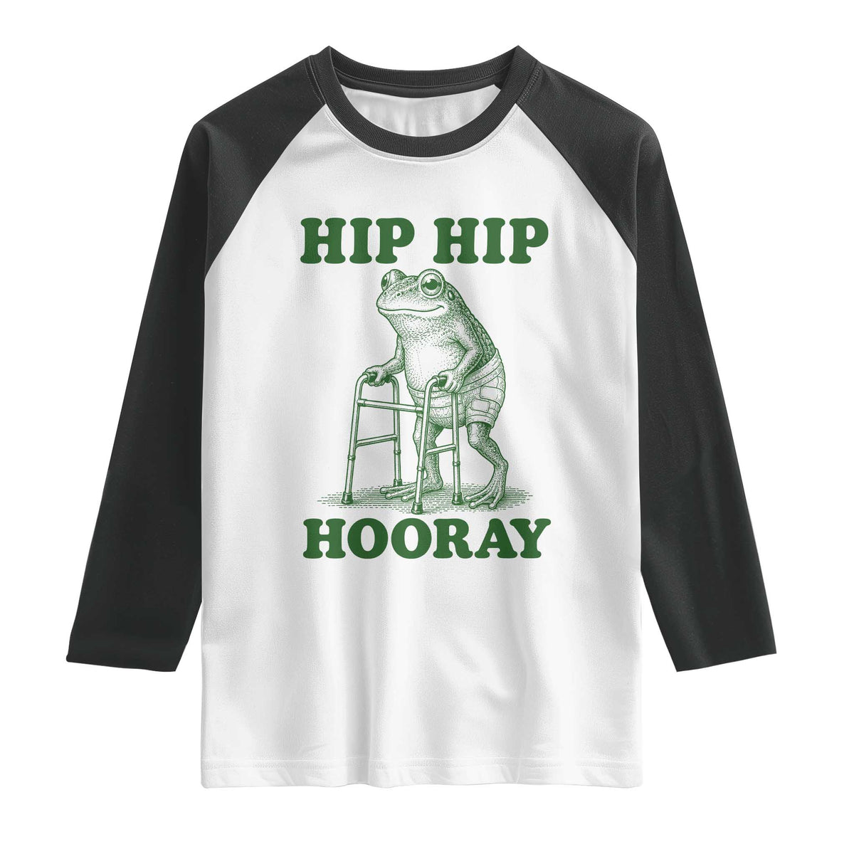 Funny Frog Hip Surgery Recovery Graphic Raglan Shirt Get Well Soon Gifts