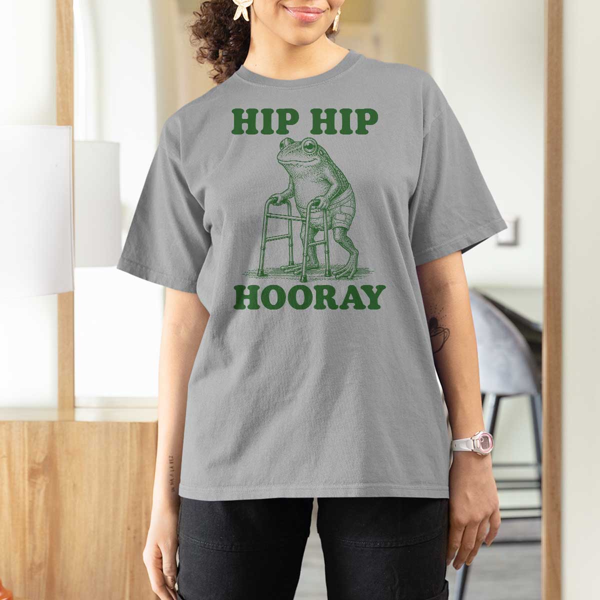 Funny Frog Hip Surgery Recovery Graphic T Shirt For Women Get Well Soon Gifts