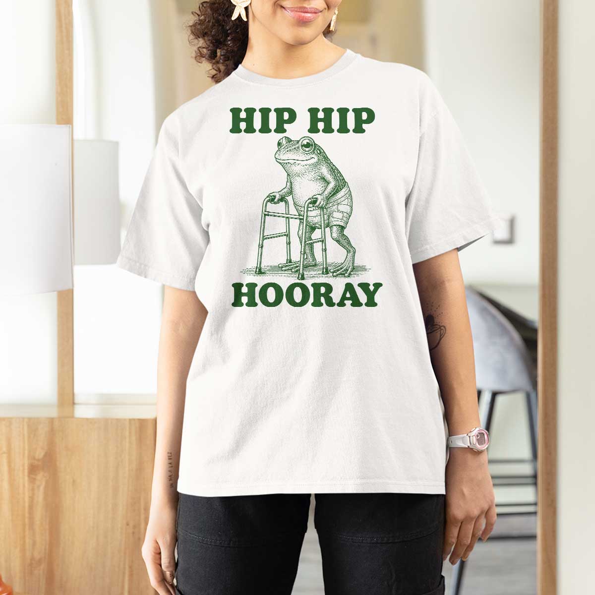 Funny Frog Hip Surgery Recovery Graphic T Shirt For Women Get Well Soon Gifts