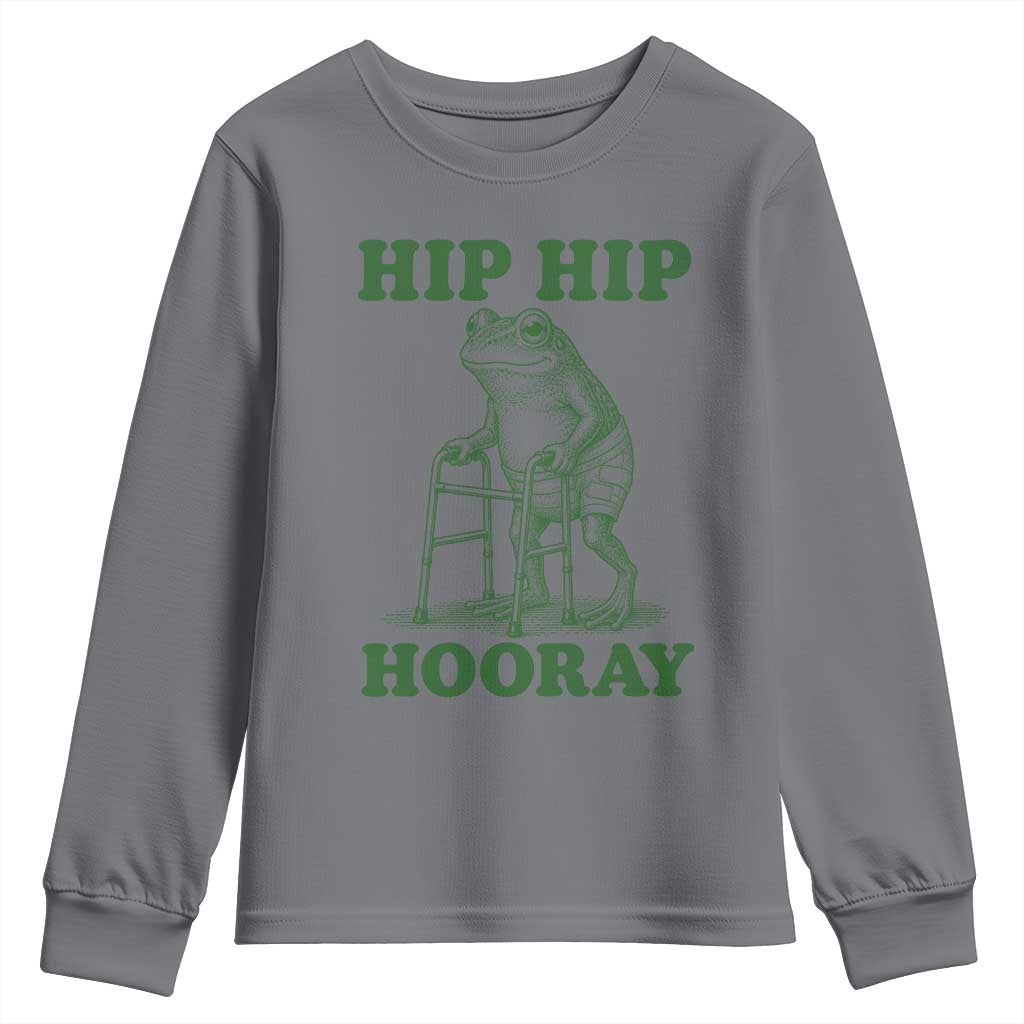 Funny Frog Hip Surgery Recovery Graphic Youth Sweatshirt Get Well Soon Gifts