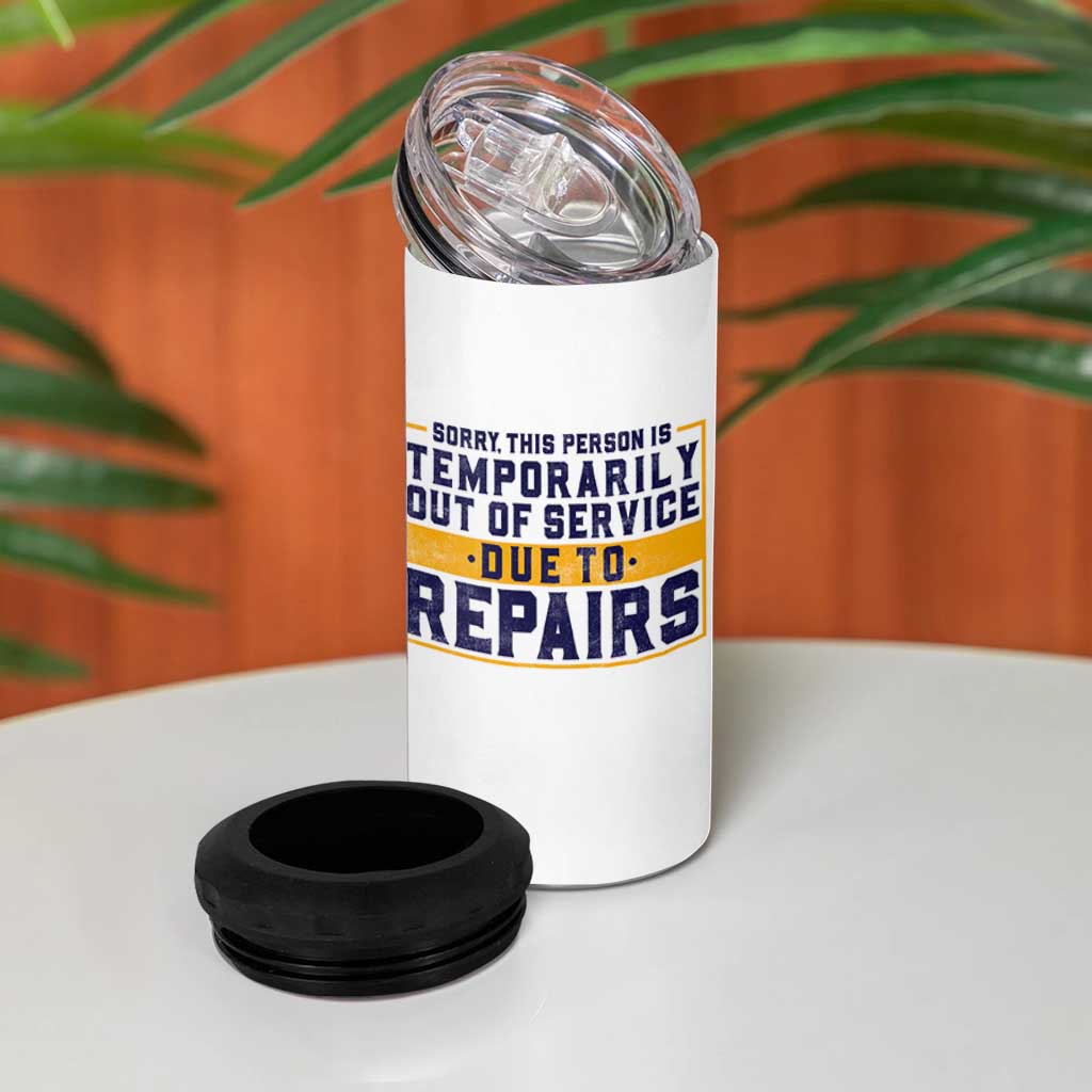 Funny Surgery Recovery Graphic 4 in 1 Can Cooler Tumbler Sorry This Person Is Temporarily Out Of Service Hip Knee Shoulder Joint Replacement