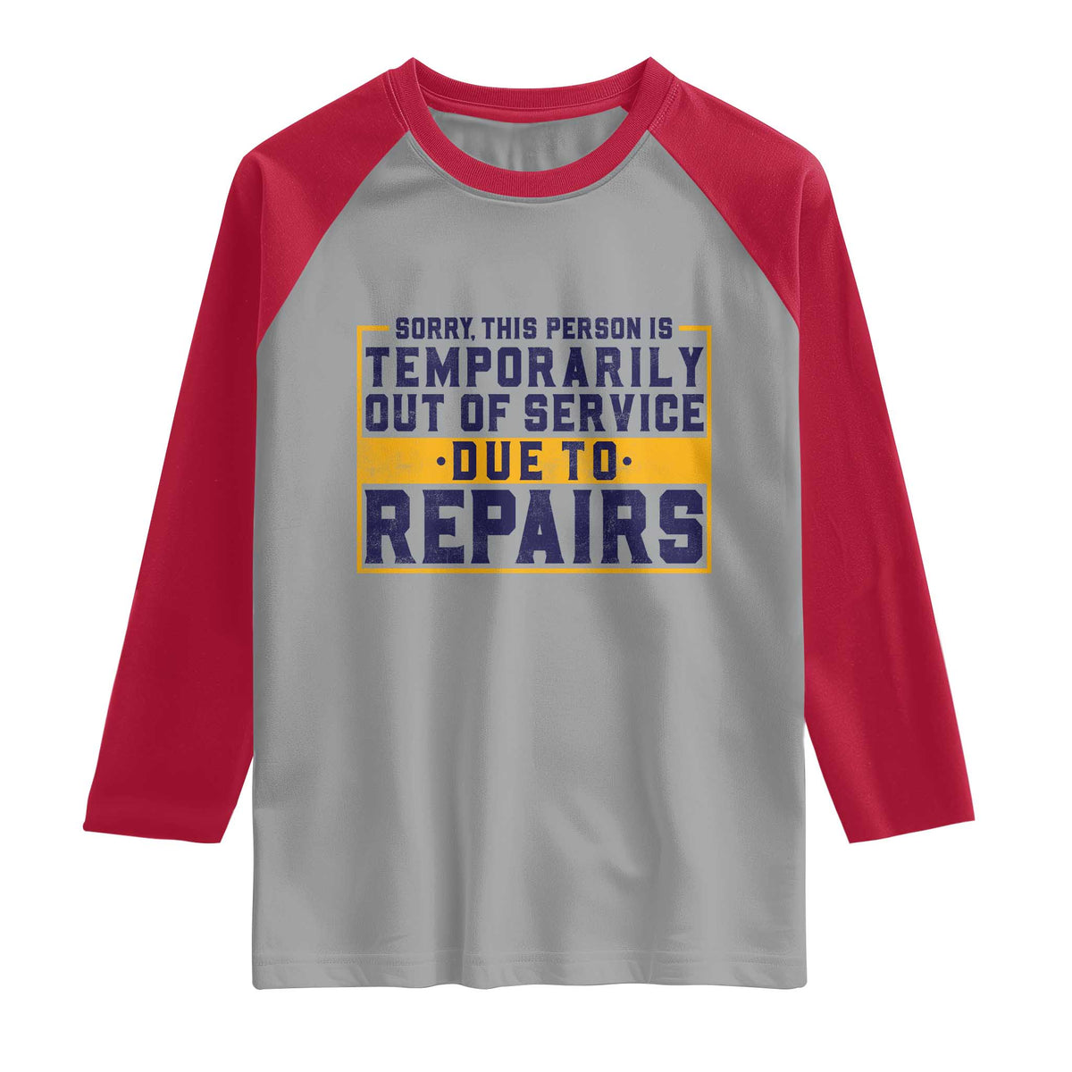 Funny Surgery Recovery Graphic Raglan Shirt Sorry This Person Is Temporarily Out Of Service Hip Knee Shoulder Joint Replacement