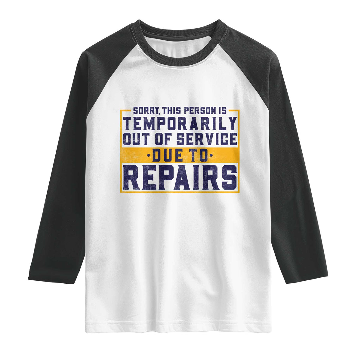 Funny Surgery Recovery Graphic Raglan Shirt Sorry This Person Is Temporarily Out Of Service Hip Knee Shoulder Joint Replacement