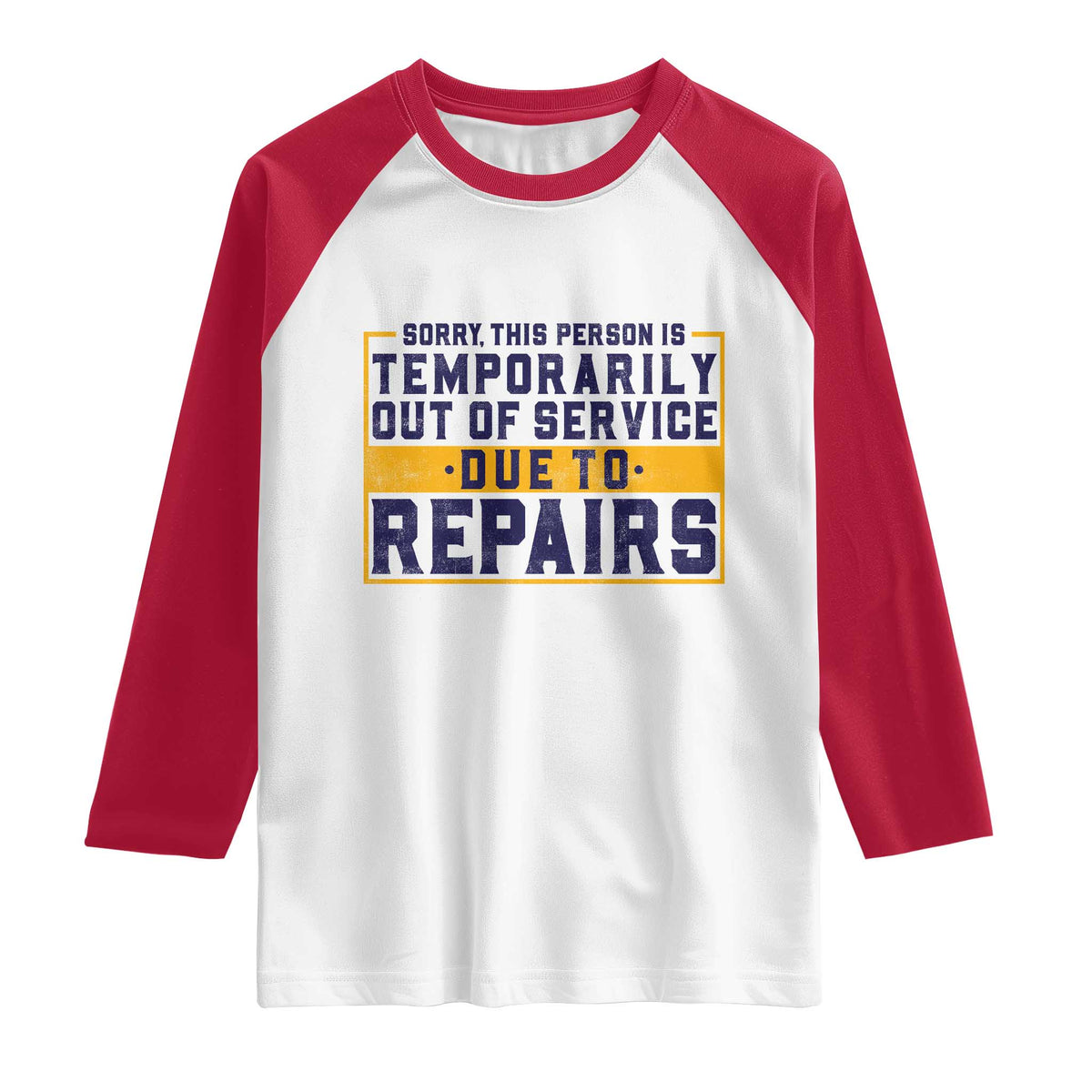 Funny Surgery Recovery Graphic Raglan Shirt Sorry This Person Is Temporarily Out Of Service Hip Knee Shoulder Joint Replacement