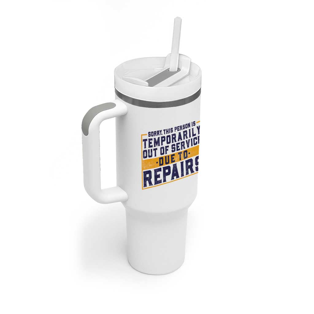 Funny Surgery Recovery Graphic Tumbler With Handle Sorry This Person Is Temporarily Out Of Service Hip Knee Shoulder Joint Replacement