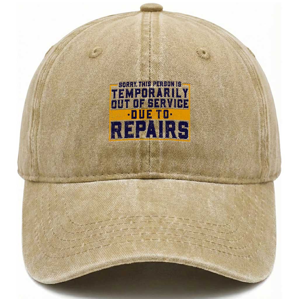 Funny Surgery Recovery Graphic Washed Cotton Baseball Cap Sorry This Person Is Temporarily Out Of Service Hip Knee Shoulder Joint Replacement