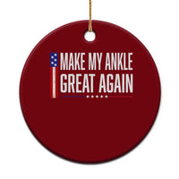 Make My Ankle Great Again Funny Ankle Surgery Recovery Ceramic Ornament Vintage USA Flag Patriotic