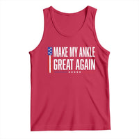 Make My Ankle Great Again Funny Ankle Surgery Recovery Tank Top Vintage USA Flag Patriotic