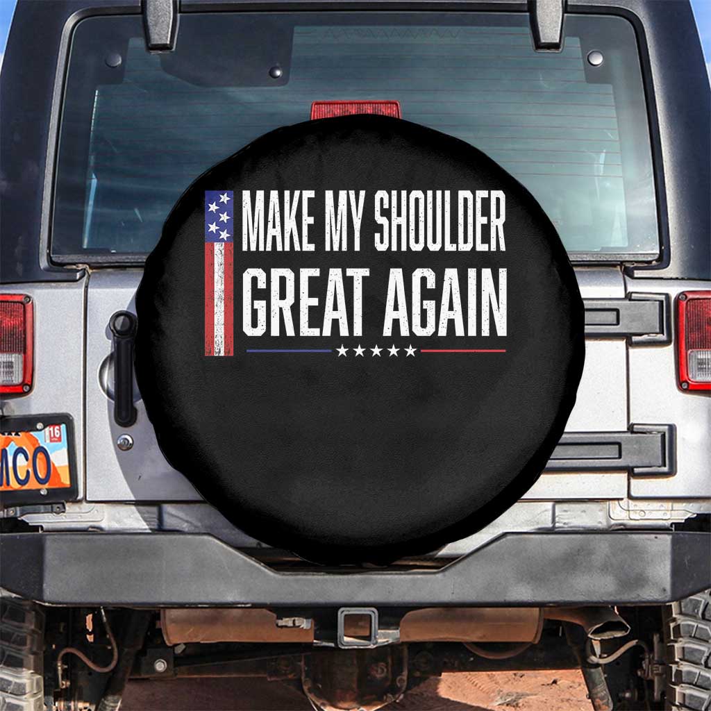 Make My Shoulder Great Again Funny Shoulder Surgery Recovery Spare Tire Cover Vintage USA Flag Patriotic