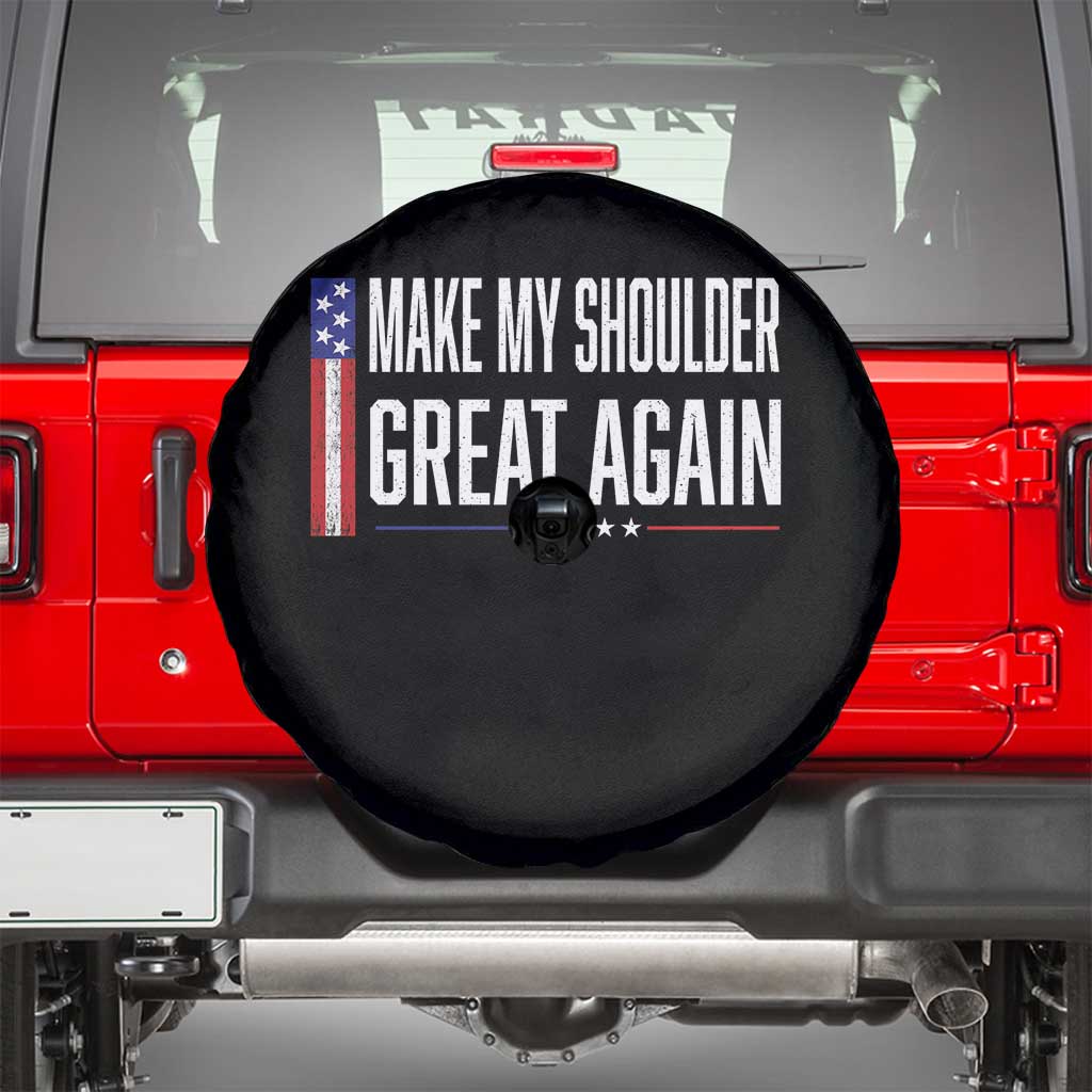 Make My Shoulder Great Again Funny Shoulder Surgery Recovery Spare Tire Cover Vintage USA Flag Patriotic