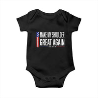 Make My Shoulder Great Again Funny Shoulder Surgery Recovery Baby Onesie Vintage USA Flag Patriotic