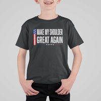 Make My Shoulder Great Again Funny Shoulder Surgery Recovery T Shirt For Kid Vintage USA Flag Patriotic