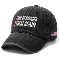 Make My Shoulder Great Again Funny Shoulder Surgery Recovery Washed Cotton Baseball Cap Vintage USA Flag Patriotic