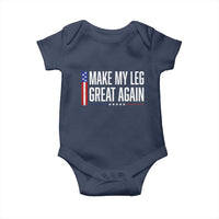 Make My Leg Great Again Funny Broken Leg Surgery Recovery Baby Onesie Vintage USA Flag Patriotic