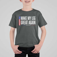 Make My Leg Great Again Funny Broken Leg Surgery Recovery T Shirt For Kid Vintage USA Flag Patriotic