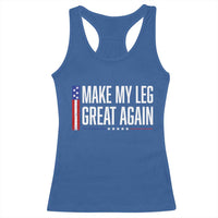 Make My Leg Great Again Funny Broken Leg Surgery Recovery Racerback Tank Top Vintage USA Flag Patriotic
